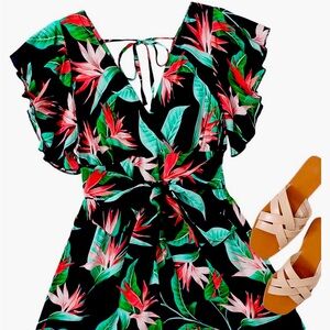 Tropical floral romper 1X